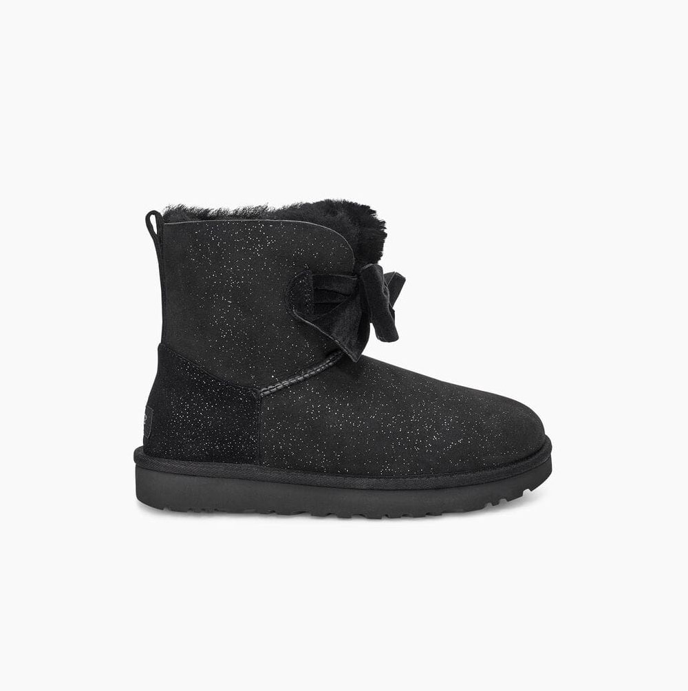 Dámské Bow Boots UGG Gita Twinkle Bow Mini Černé | 9X91Z6HU