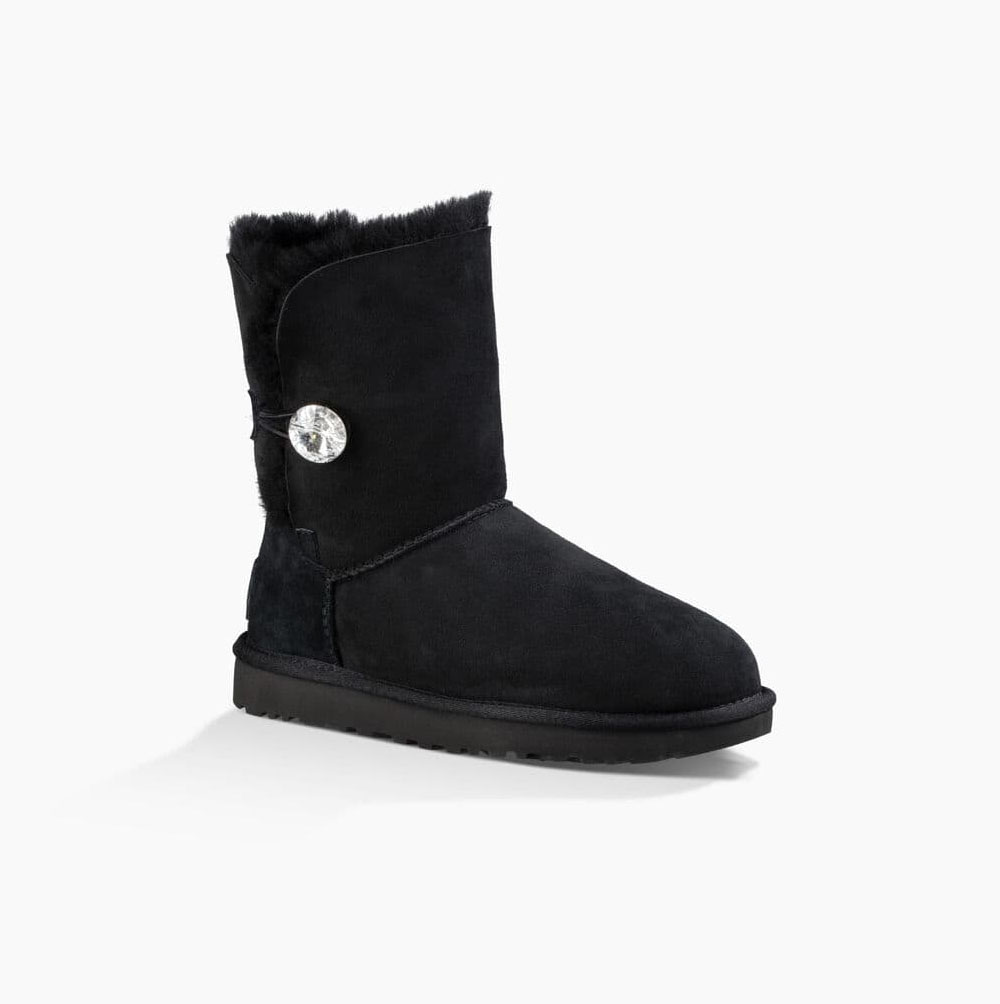 Dámské Button Boots UGG Bailey Button Bling Černé | OD6YVFTI