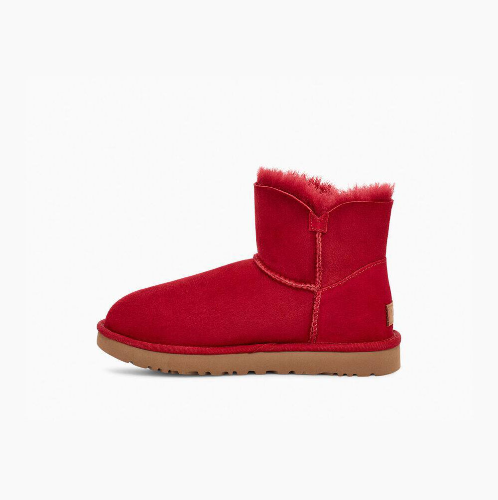 Dámské Button Boots UGG Mini Bailey Button II Červené | 0SLTJHDO