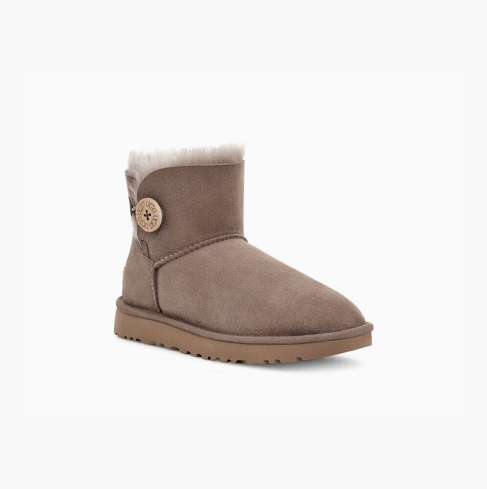 Dámské Button Boots UGG Mini Bailey Button II Hnědožlutý | XF5LHZKX