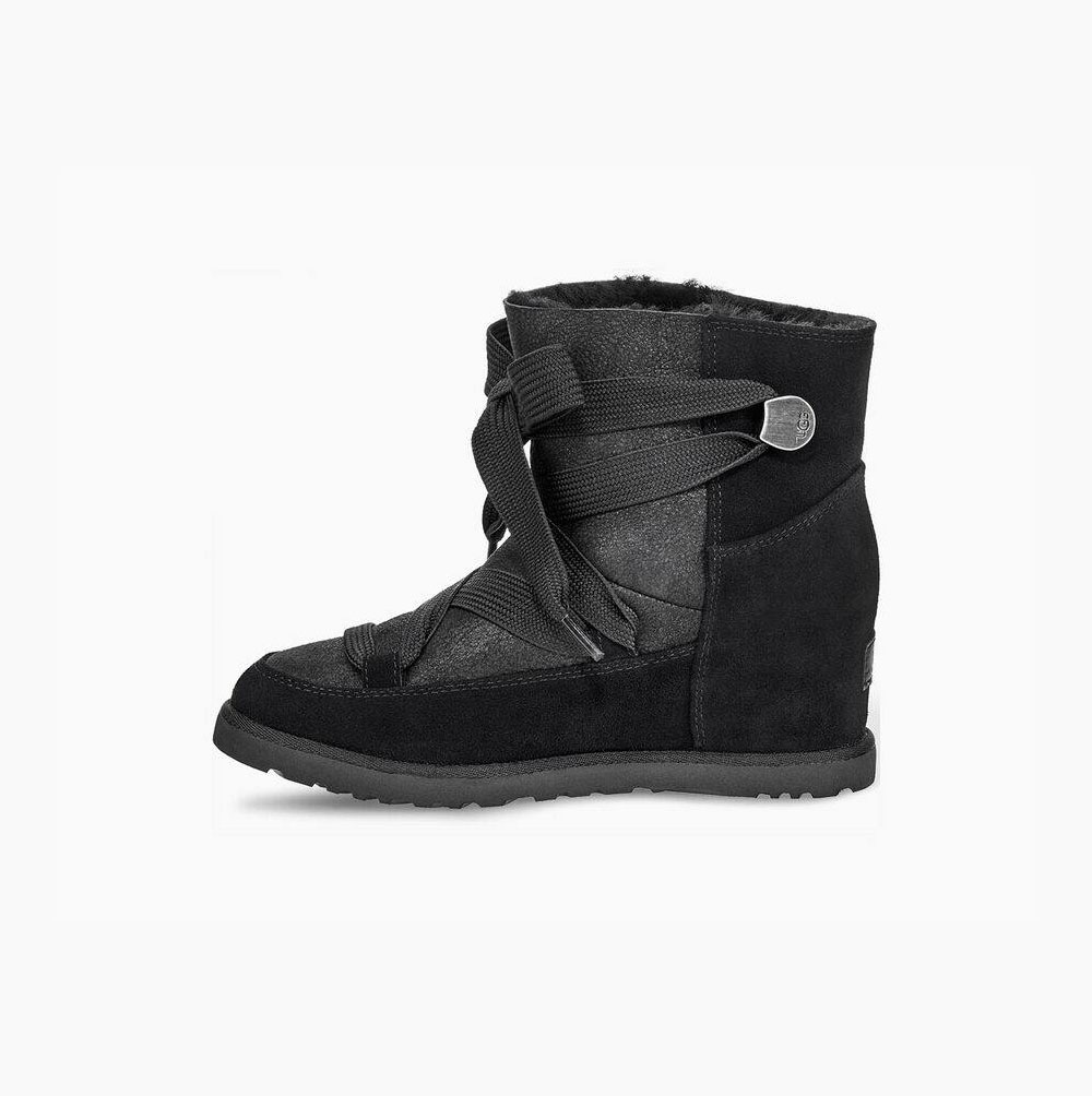 Dámské Classic Boots UGG Classic Krajkové-up Černé | EEJWT0GE