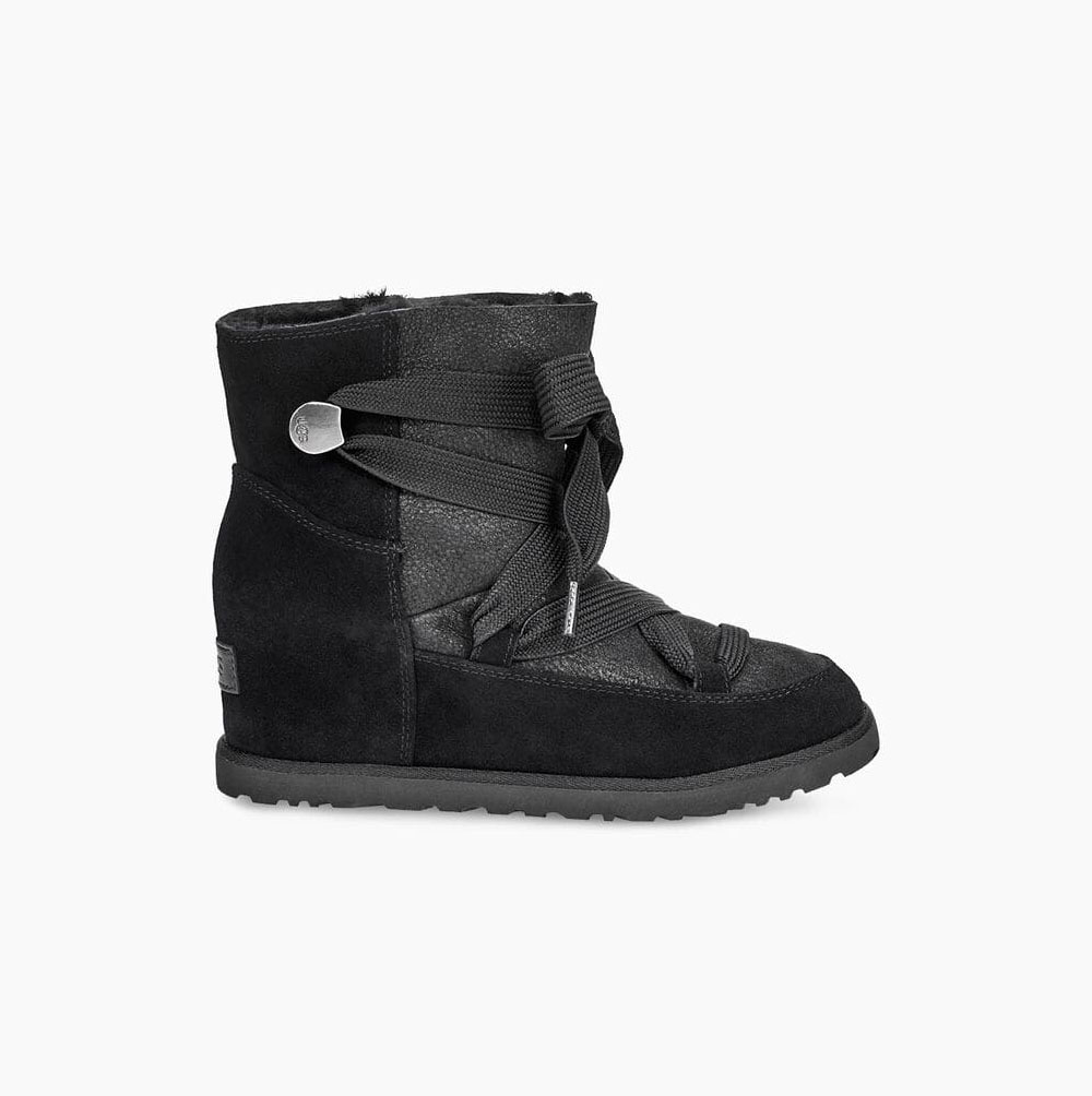 Dámské Classic Boots UGG Classic Krajkové-up Černé | EEJWT0GE