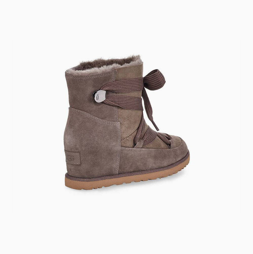 Dámské Classic Boots UGG Classic Krajkové-up Hnědé | GNIU1CXD