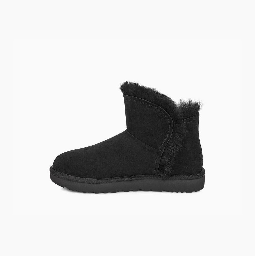 Dámské Classic Boots UGG Classic Mini Fluff High-Low Černé | J0IR0GI4