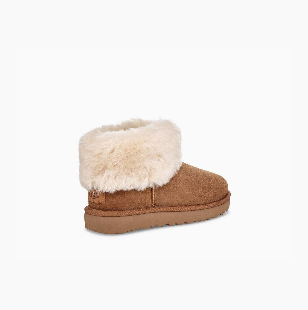 Dámské Classic Boots UGG Classic Mini Fluff Hnědé | XOXVLJRY