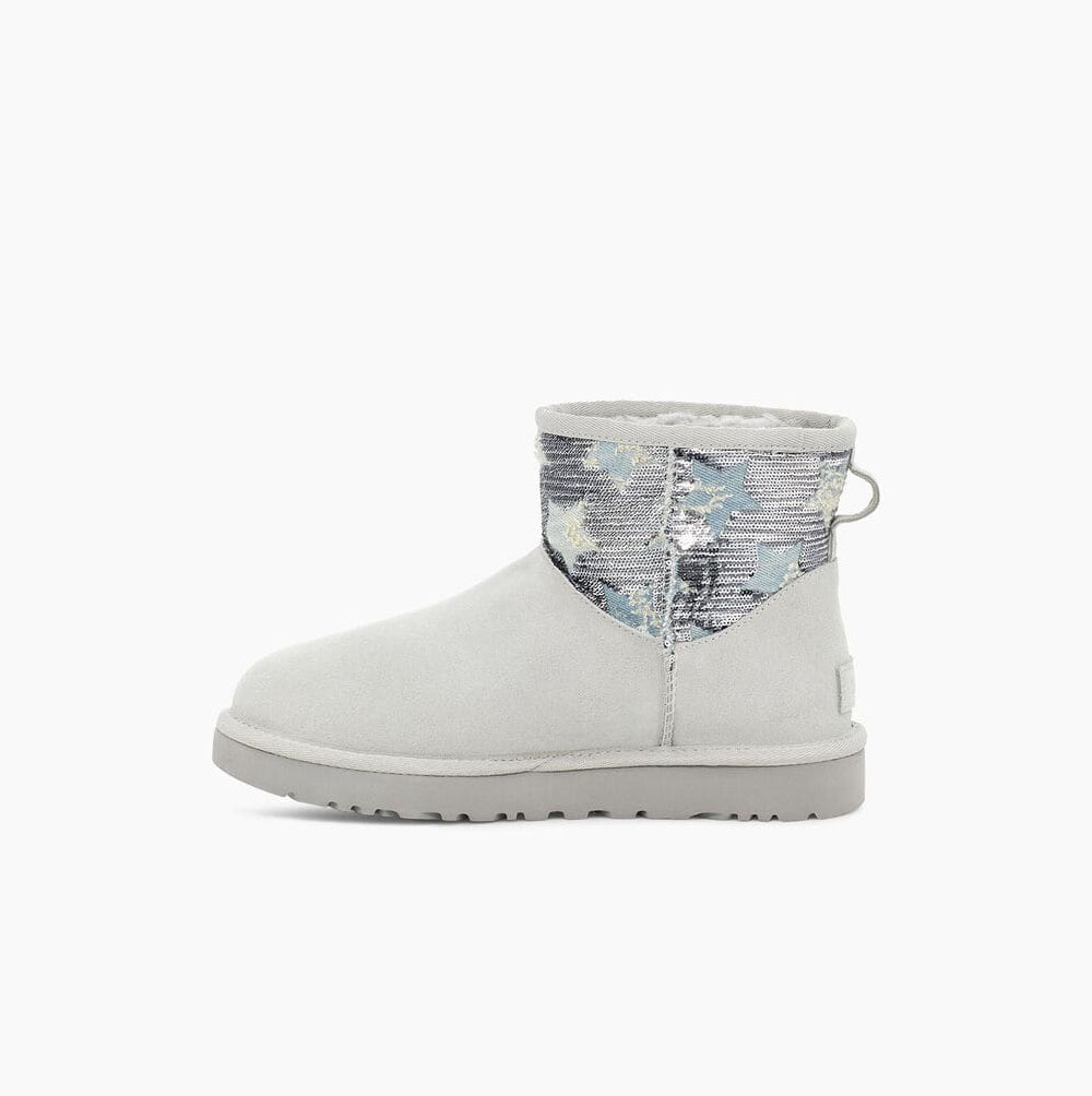 Dámské Classic Boots UGG Classic Mini Sequin Stars Šedé Fialové | V8TVXITO