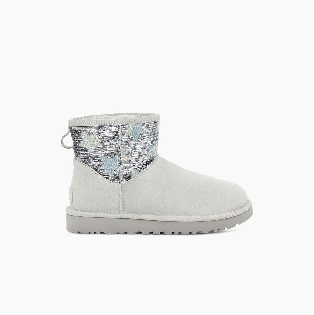 Dámské Classic Boots UGG Classic Mini Sequin Stars Šedé Fialové | V8TVXITO