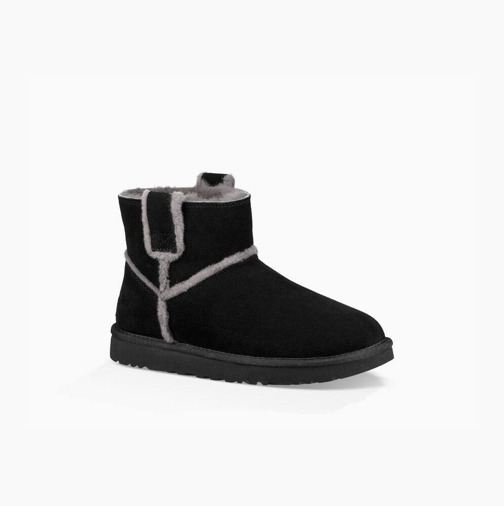 Dámské Classic Boots UGG Classic Mini Spill Seam Boot Černé | 8Z70C0F2