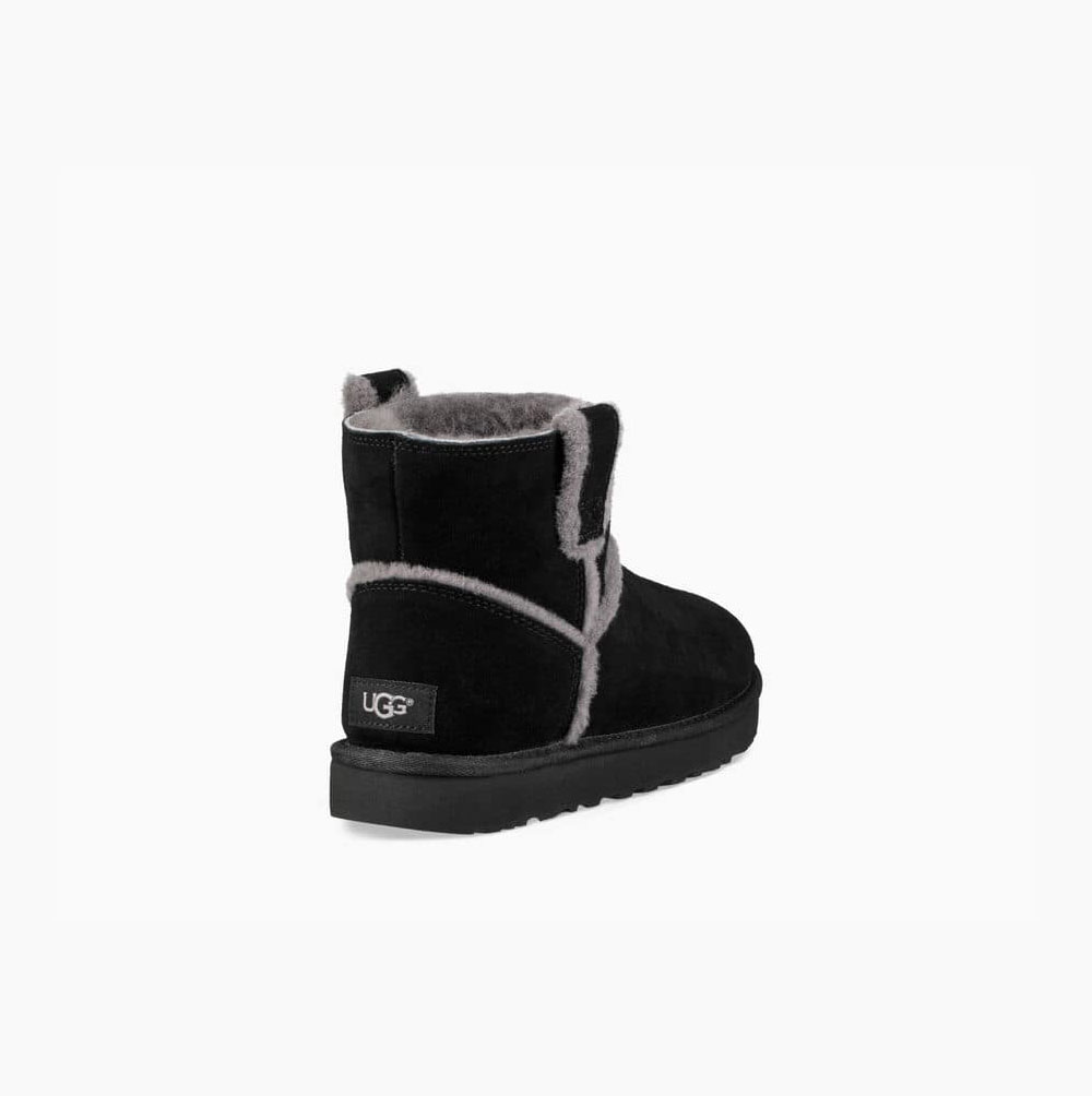 Dámské Classic Boots UGG Classic Mini Spill Seam Boot Černé | 8Z70C0F2