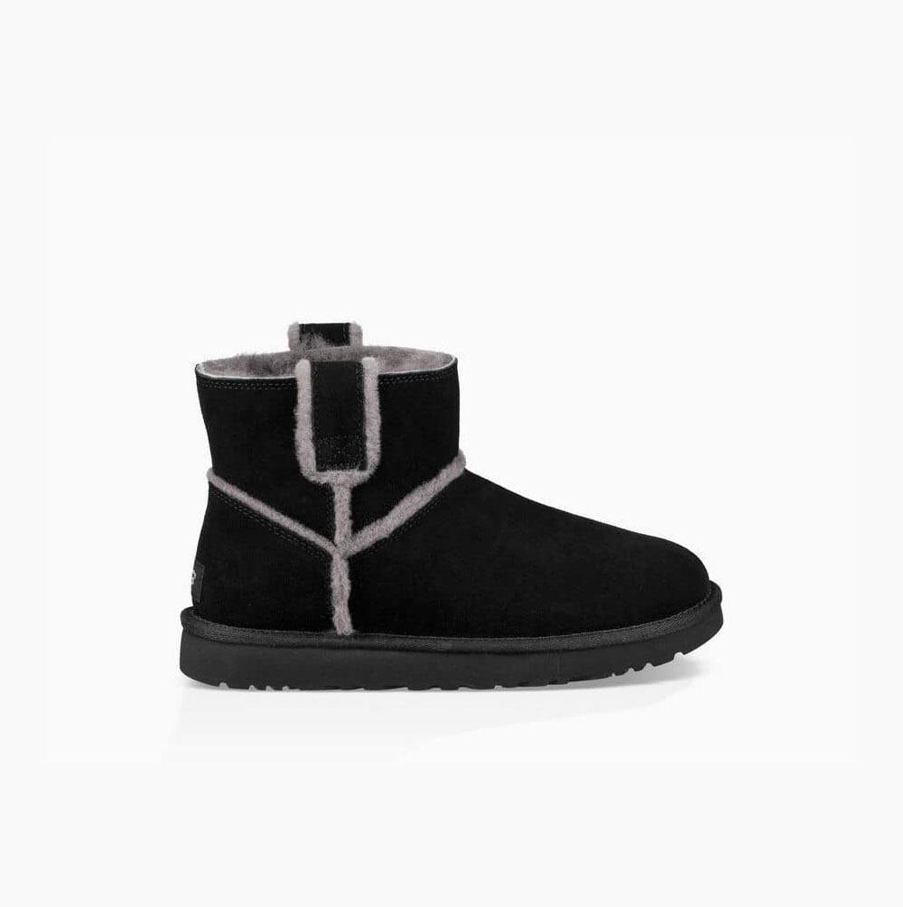 Dámské Classic Boots UGG Classic Mini Spill Seam Boot Černé | 8Z70C0F2