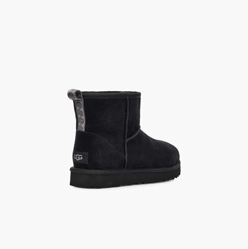 Dámské Classic Boots UGG Classic Mini Swirl Černé | RCXJMF14