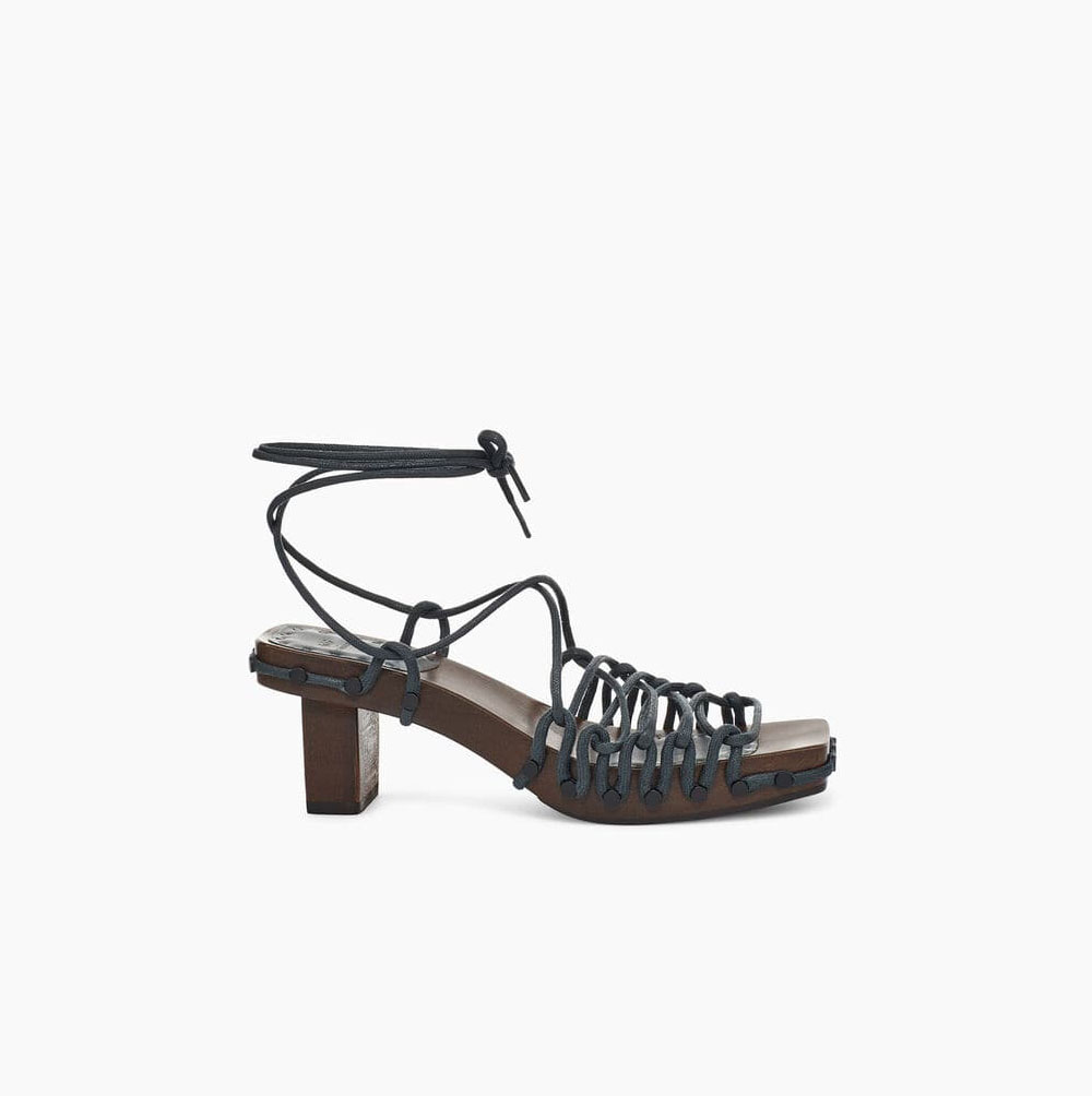 Dámské Heeled Sandals UGG Eckhaus Latta Krajkové On Krajkové Šedé Hnědé | T17A0WM7