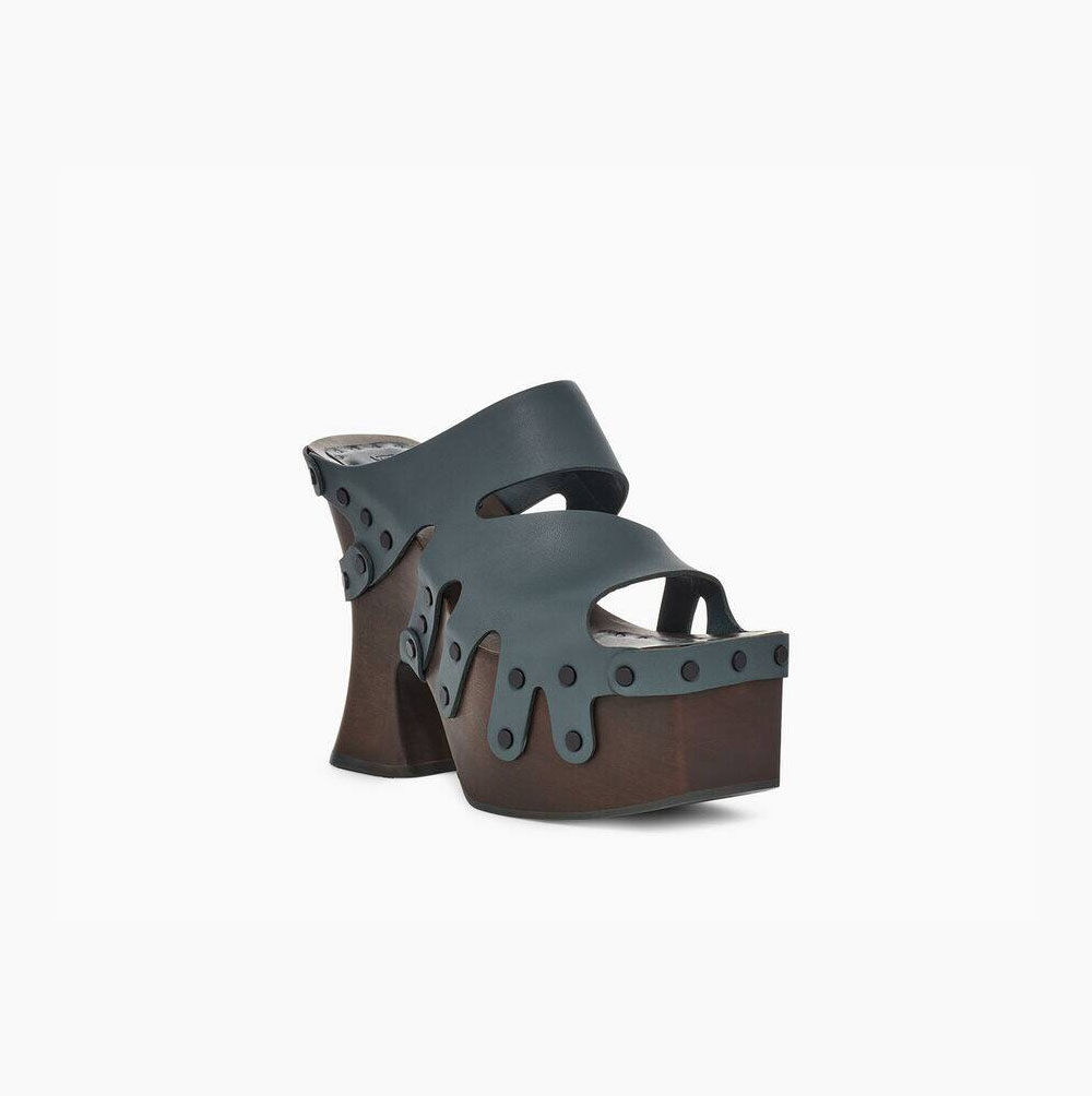 Dámské Heeled Sandals UGG Eckhaus Latta Squid Šedé Hnědé | XUN7IGX9