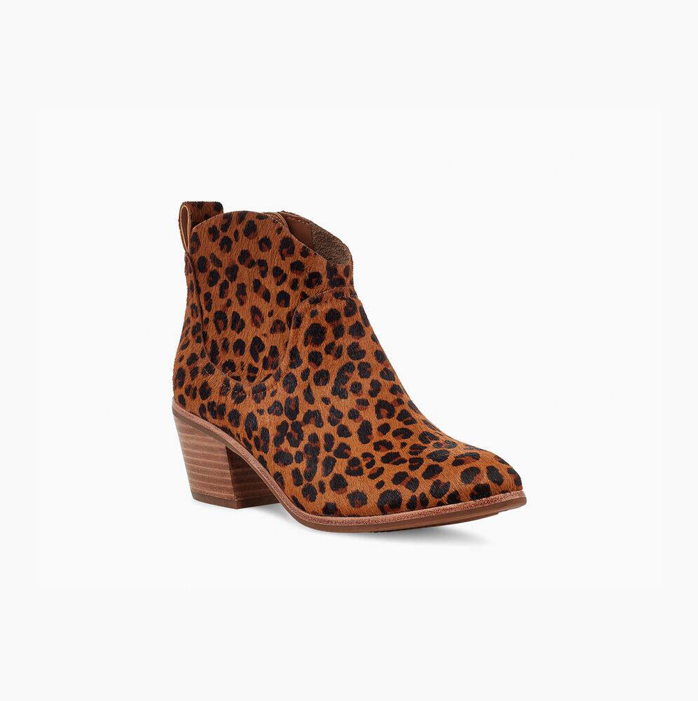 Dámské Kozačky na Podpatku UGG Kingsburg Leopard Béžový | 380LAJ78