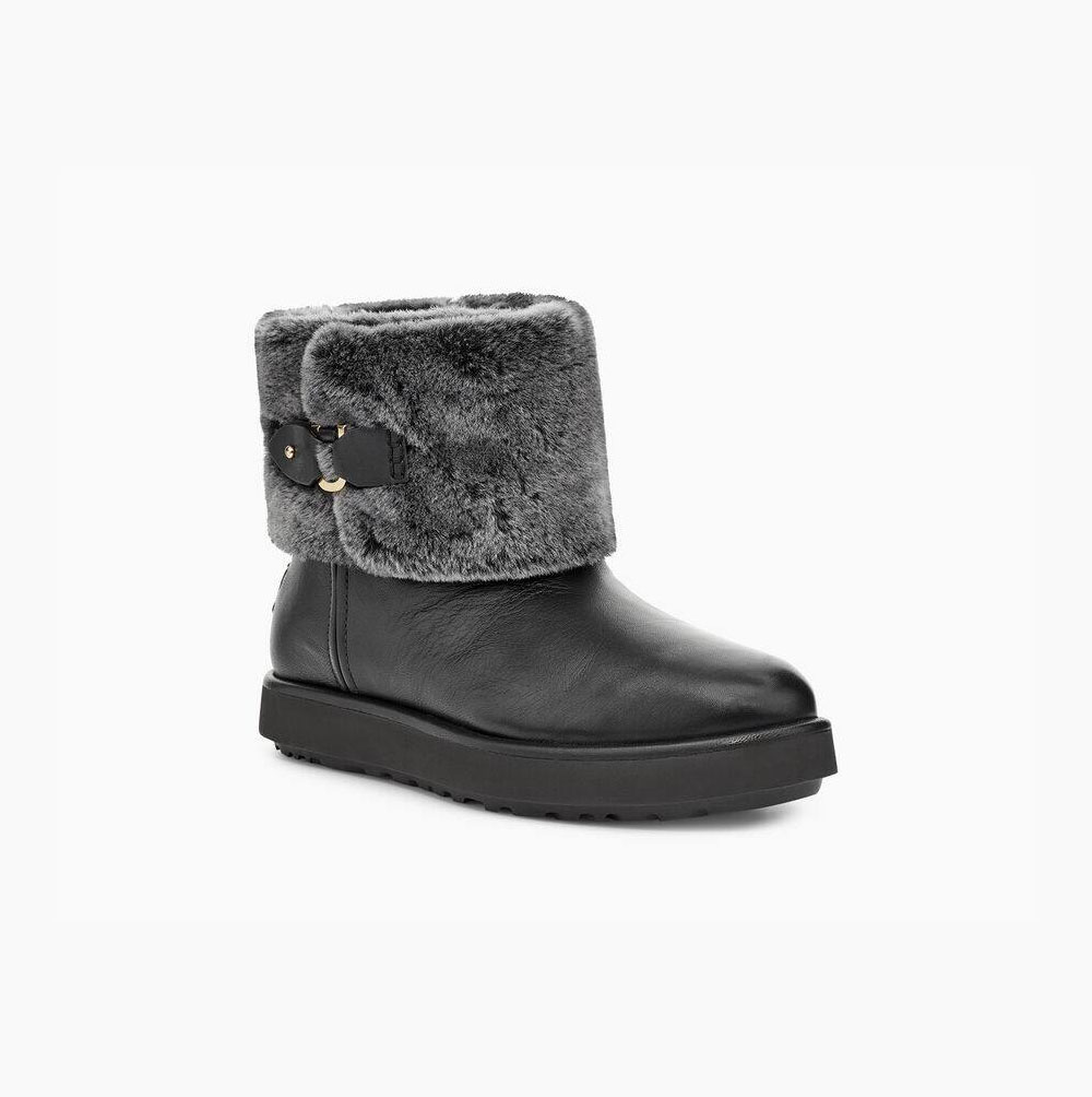 Dámské Mini Boots UGG Classic Berge Mini Černé | I8EIN5M8