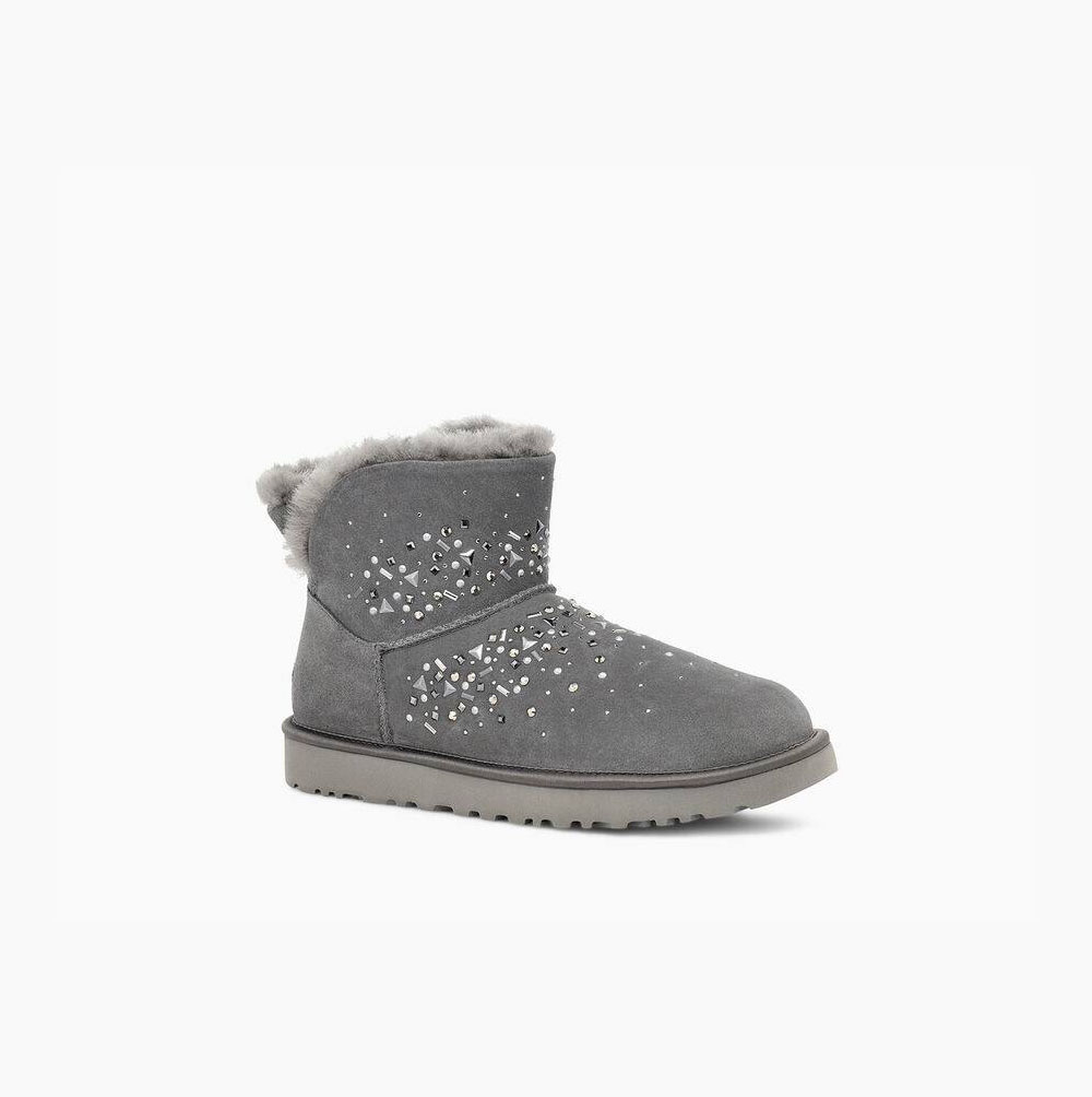 Dámské Mini Boots UGG Classic Galaxy Bling Mini Tmavě Šedé | 8NNP3SS6