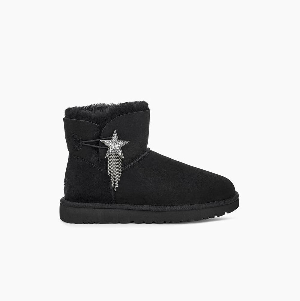 Dámské Mini Boots UGG Mini Bailey Star Černé | U49WK8GB