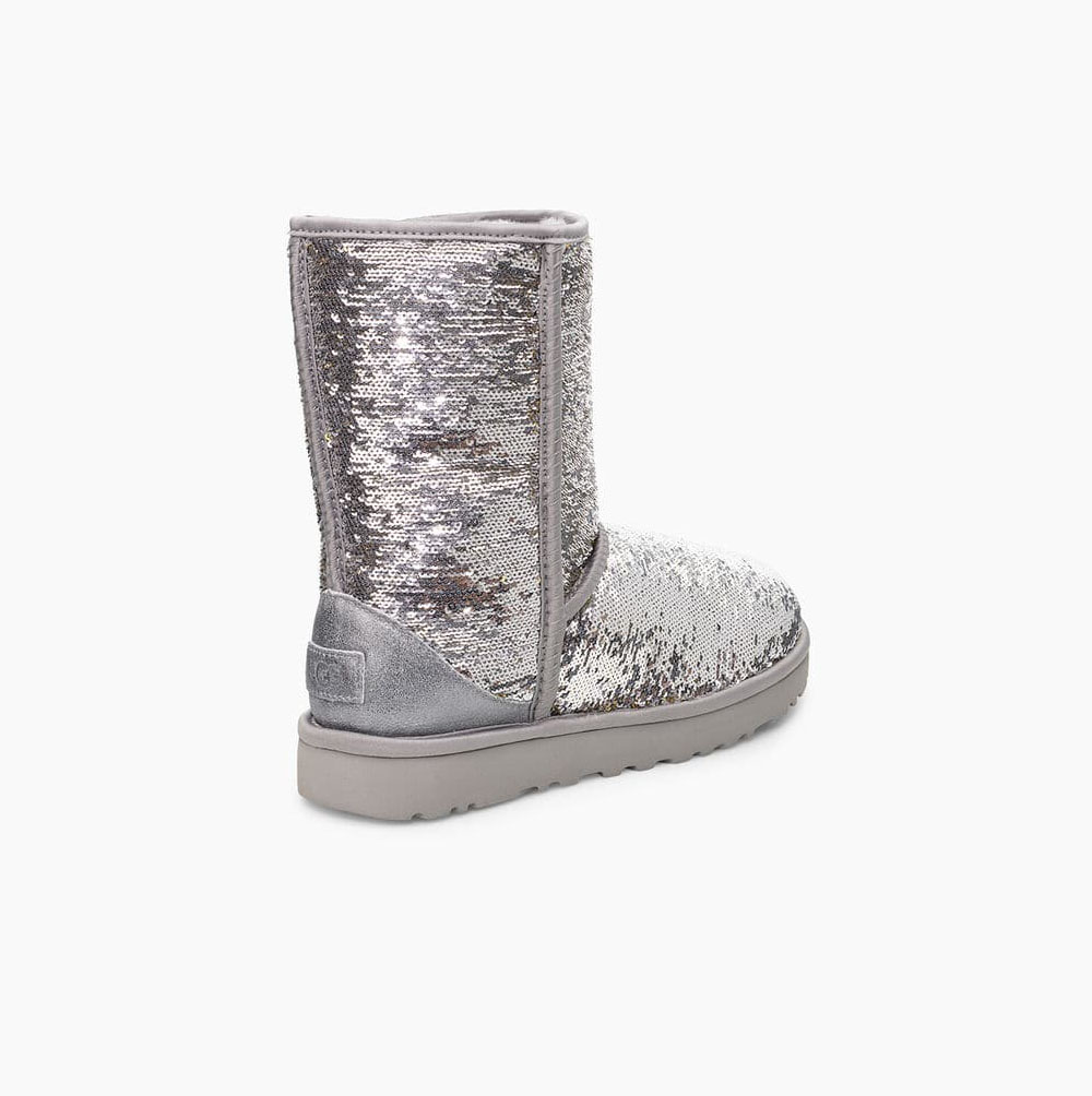 Dámské Nízké Kozačky UGG Classic Cosmos Sequin Zlaté Stříbrné | 1I2VLZRX