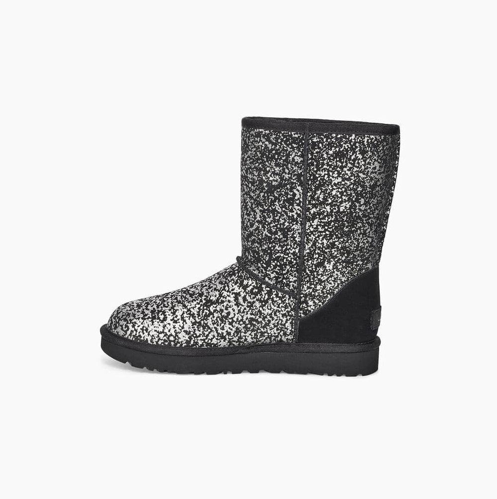 Dámské Nízké Kozačky UGG Classic II Foil Glam Černé | 4ORSIHXU