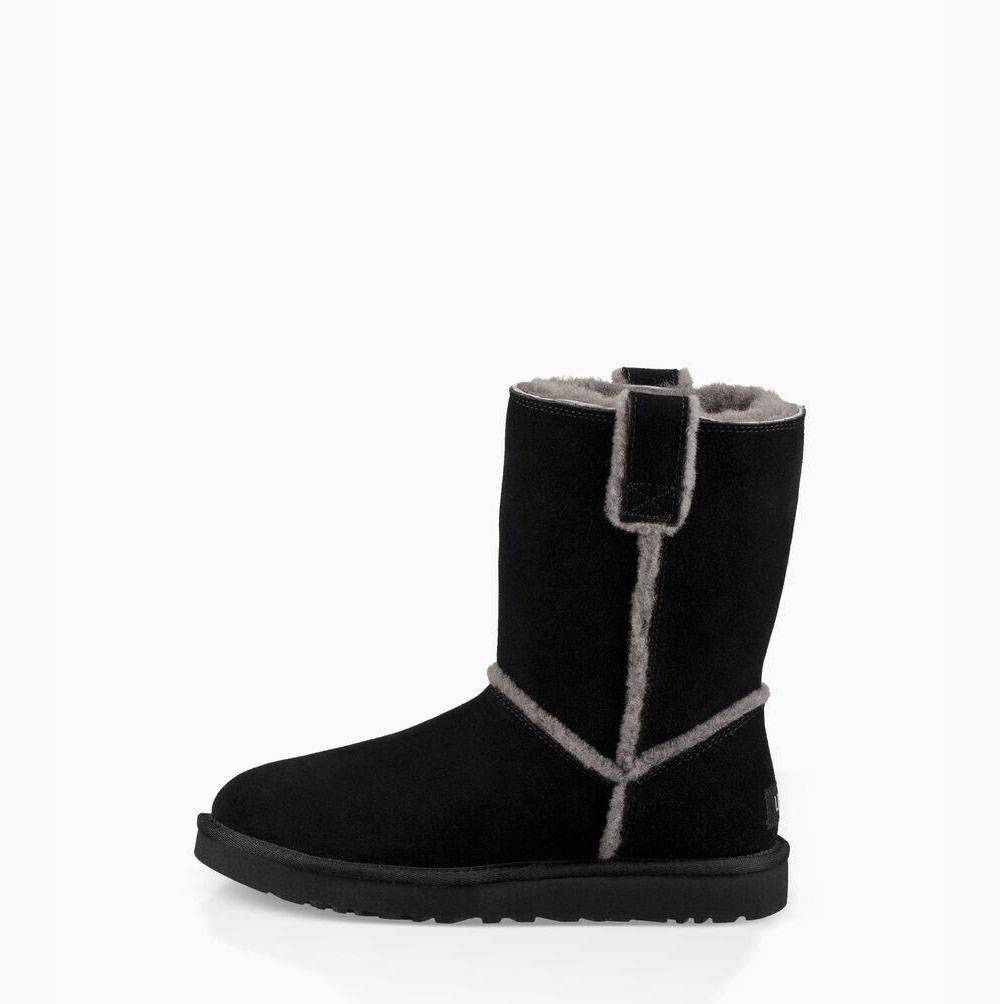 Dámské Nízké Kozačky UGG Classic Spill Seam Černé | VRUIBIP5