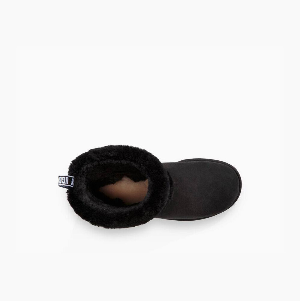 Dámské Prošívané Kozačky UGG Classic Mini Fluff Černé | LU1BD6BE