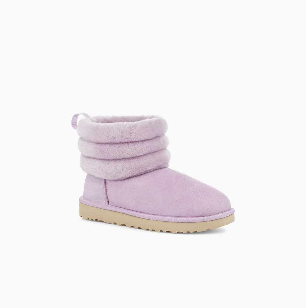 Dámské Prošívané Kozačky UGG Classic Mini Fluff Světle Růžové | OPKN0RK4