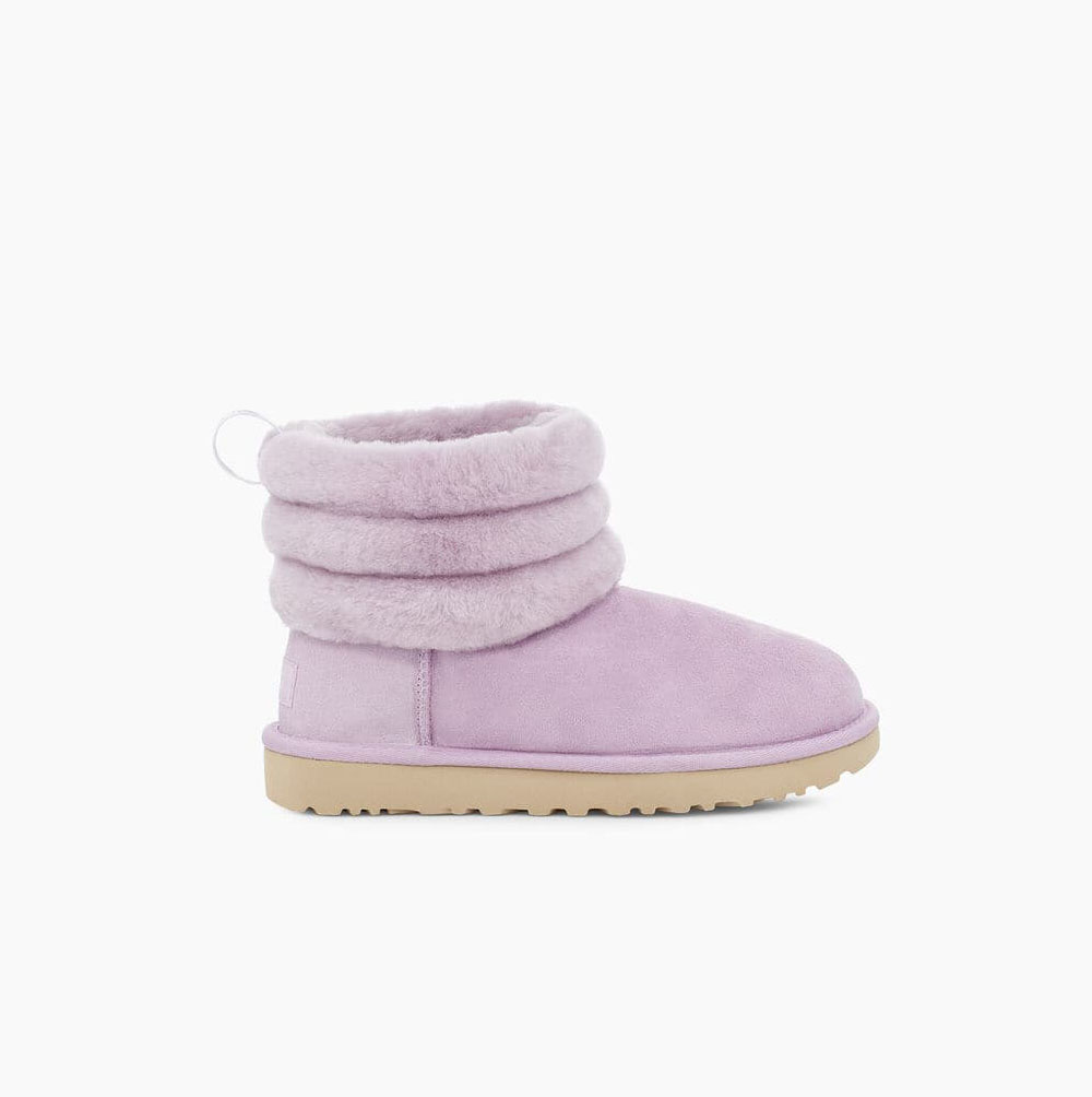 Dámské Prošívané Kozačky UGG Classic Mini Fluff Světle Růžové | OPKN0RK4