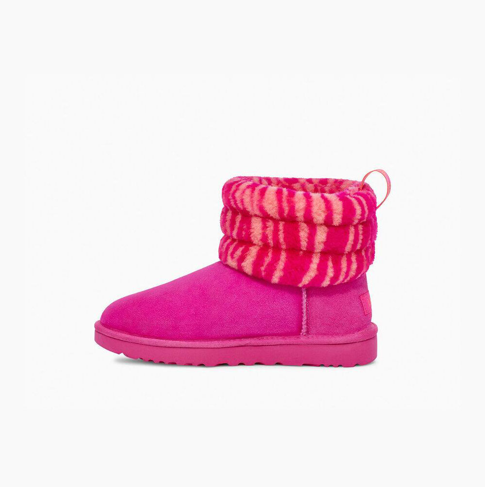 Dámské Prošívané Kozačky UGG Fluff Mini Zebra Růžové | YN478AET