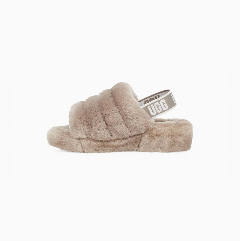 Dámské Sandály UGG Fluff Yeah Pantofle Béžový | RHT5JYP0