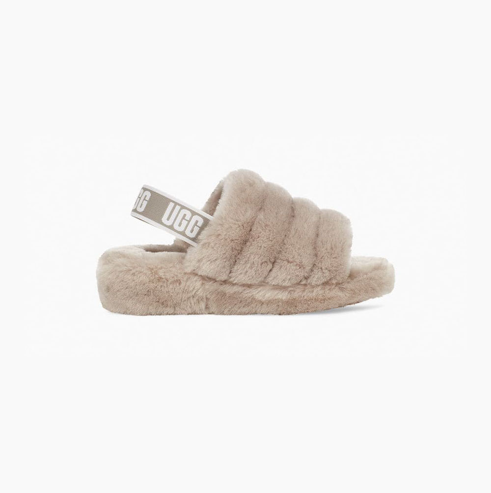 Dámské Sandály UGG Fluff Yeah Pantofle Béžový | RHT5JYP0