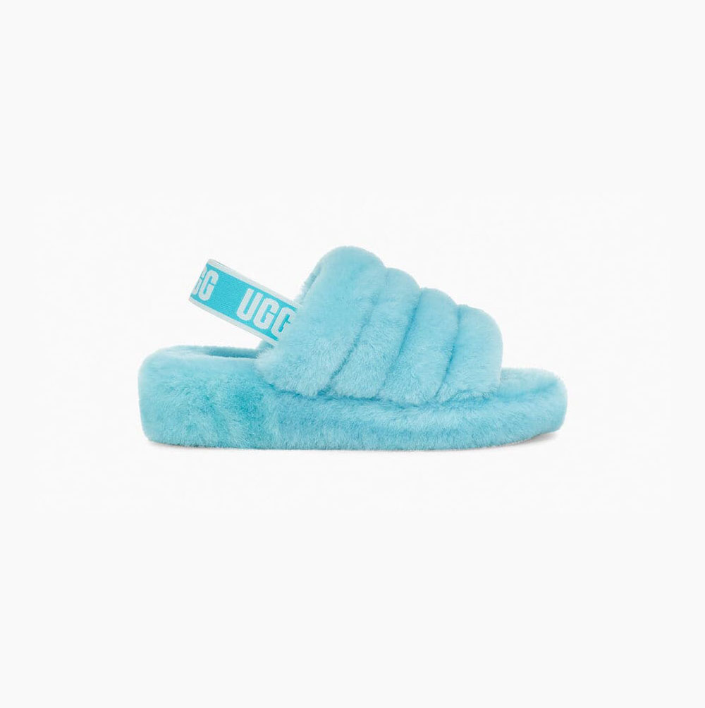 Dámské Sandály UGG Fluff Yeah Pantofle Světle Blankyt | 1COAVRVT