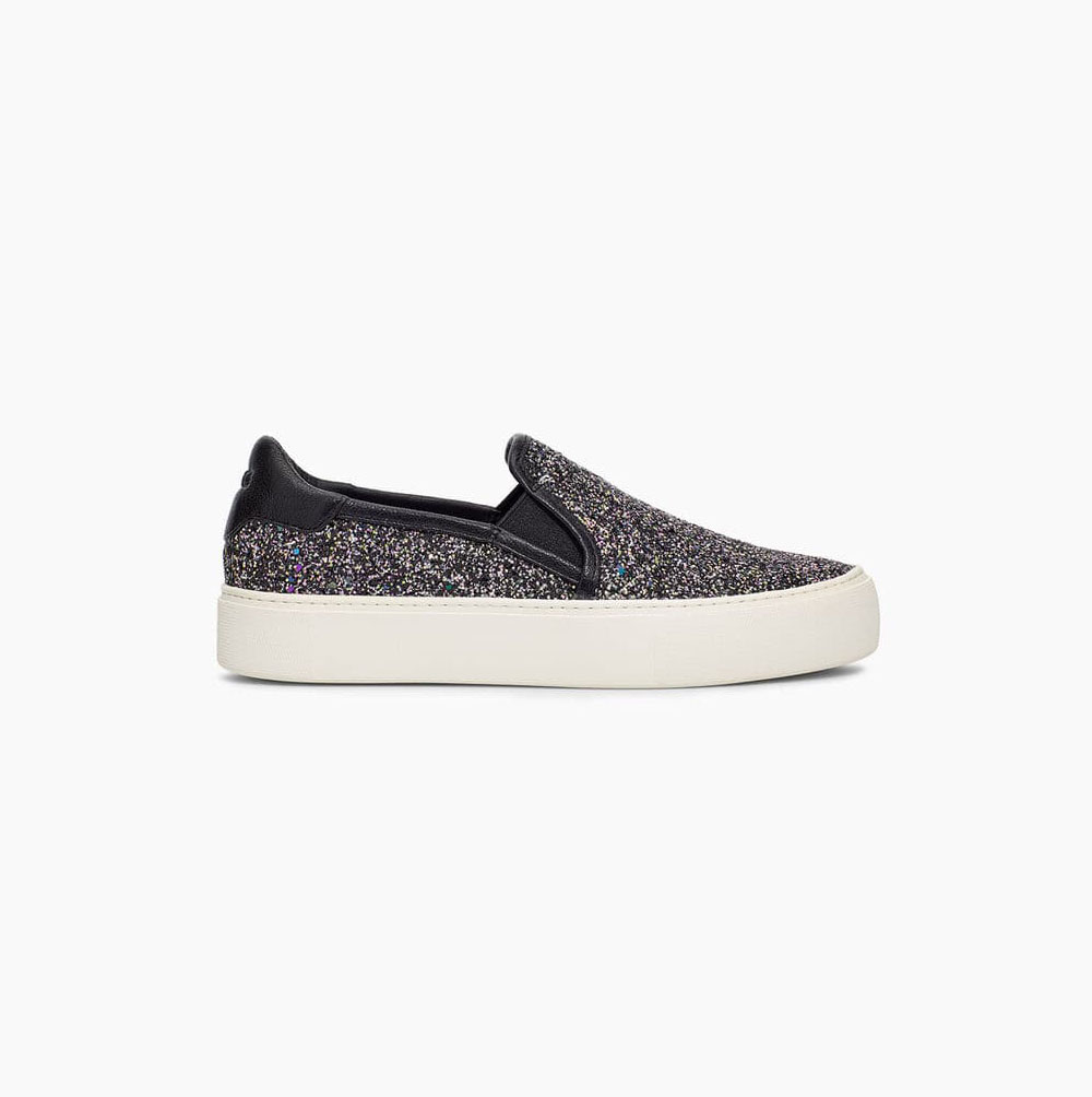 Dámské Slip On Tenisky UGG Jass Tlustý Glitter Černé | 1AIAABXP