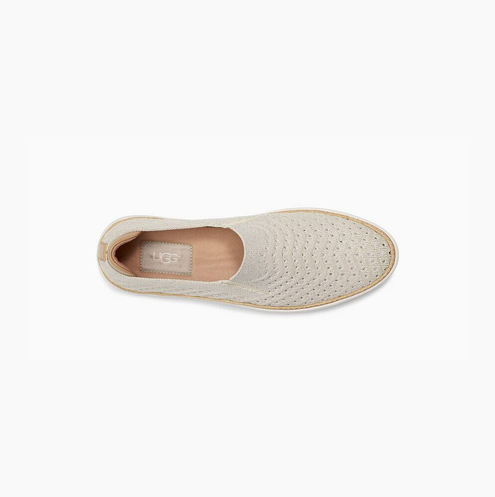 Dámské Slip On Tenisky UGG Sammy Metallic Chevron Červené Bílé | OWUYD4L8