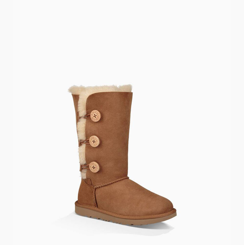 Dětské Button Boots UGG Bailey Button II Triplet Hnědé | DPLXUIC4