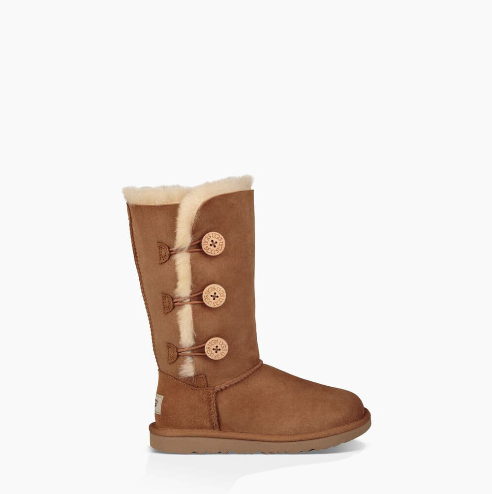 Dětské Button Boots UGG Bailey Button II Triplet Hnědé | DPLXUIC4