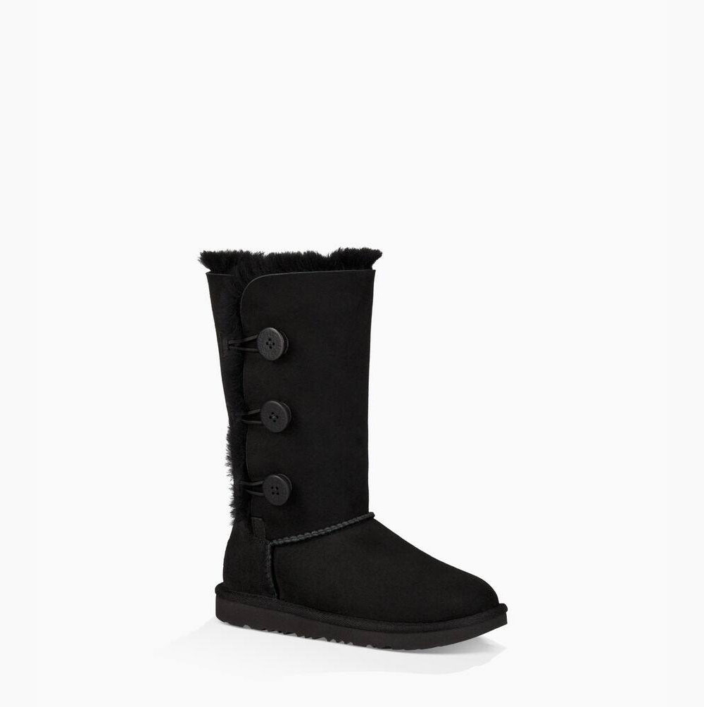 Dětské Button Boots UGG Bailey Button II Triplet Černé | ERRQ74WH