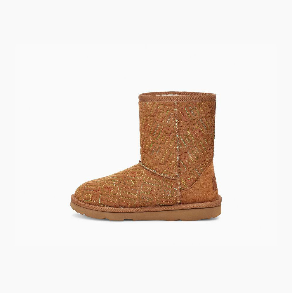 Dětské Classic Boots UGG Classic II Grafická Stitch Hnědé | YRVQ3BXK