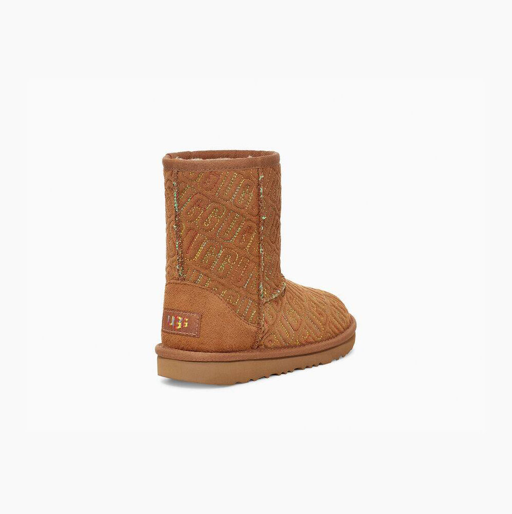 Dětské Classic Boots UGG Classic II Grafická Stitch Hnědé | YRVQ3BXK