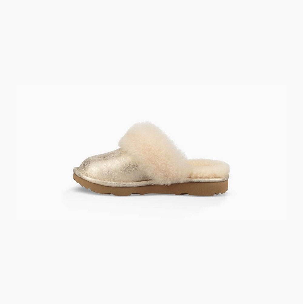 Dětské Pantofle UGG Cozy II Metallic Zlaté | CLXCXPAQ