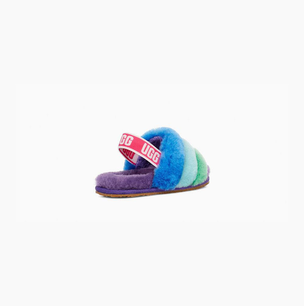 Dětské Pantofle Na Platformě UGG Rainbow Fluff Yeah Fialové Viacfarebný | KIILNEC7