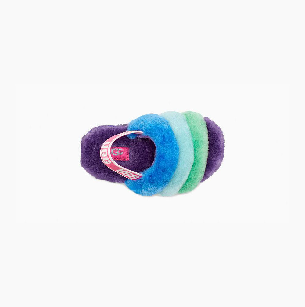 Dětské Pantofle Na Platformě UGG Rainbow Fluff Yeah Fialové Viacfarebný | KIILNEC7