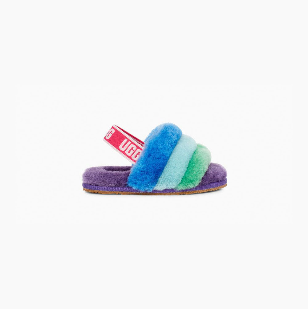 Dětské Pantofle Na Platformě UGG Rainbow Fluff Yeah Fialové Viacfarebný | KIILNEC7