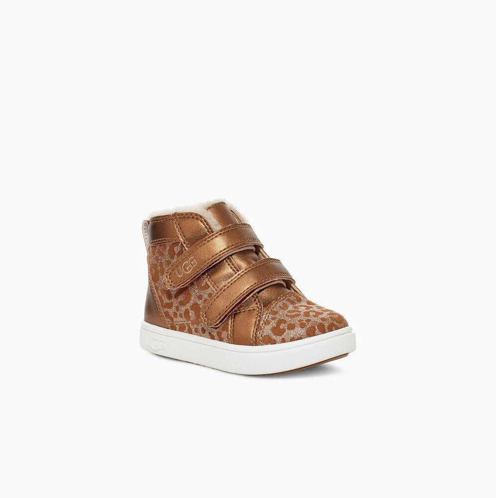 Dětské Sneaker Boty UGG Rennon II Glitter Leopard Hnědé | 6S4B98X8