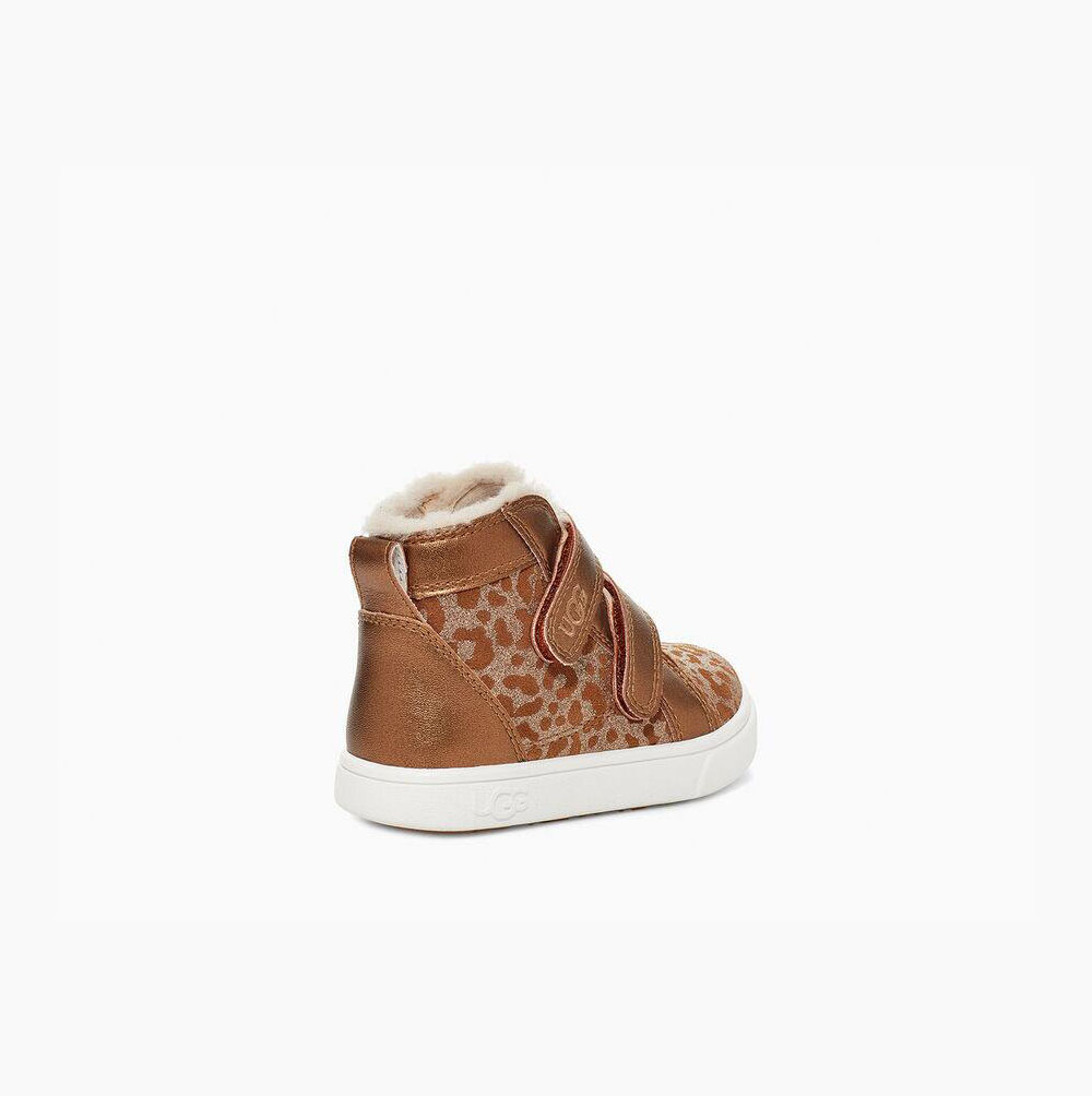 Dětské Sneaker Boty UGG Rennon II Glitter Leopard Hnědé | 6S4B98X8