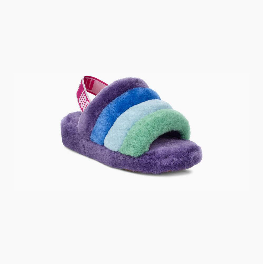 Pánské Pantofle Na Platformě UGG Pride Fluff Yeah Viacfarebný Fialové | 1DLXHTFH