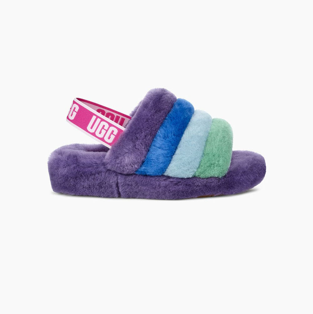 Pánské Pantofle Na Platformě UGG Pride Fluff Yeah Viacfarebný Fialové | 1DLXHTFH