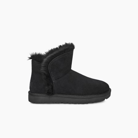 Dámské Classic Boots UGG Classic Mini Fluff High-Low Černé | J0IR0GI4