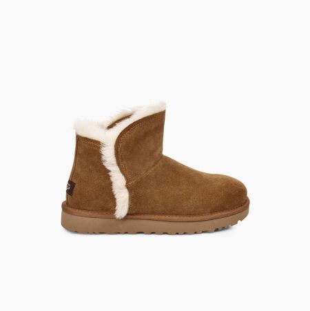 Dámské Classic Boots UGG Classic Mini Fluff High-Low Hnědé | KH55WXFK