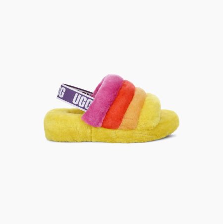 Dámské Pantofle Na Platformě UGG Pride Fluff Yeah Viacfarebný Žluté | CM7R3EOO