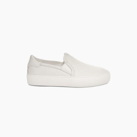 Dámské Slip On Tenisky UGG Jass Læder Bílé | IZB4XQ4Z